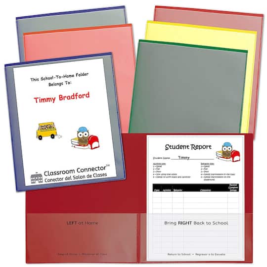 C-Line® Assorted Colors Classroom Connector™ School-To-Home Folder, 6ct.
